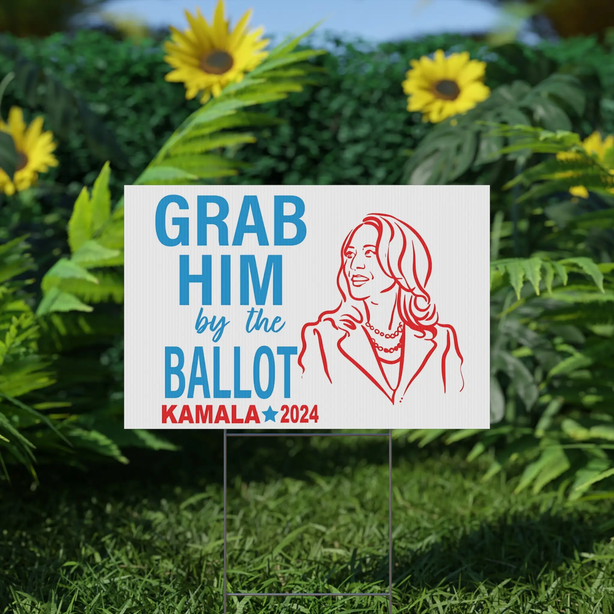 Grab-Him-By-the-Ballot-Kamala-2024-Yard-Sign Grab Him By the Ballot Kamala 2024 Yard Sign