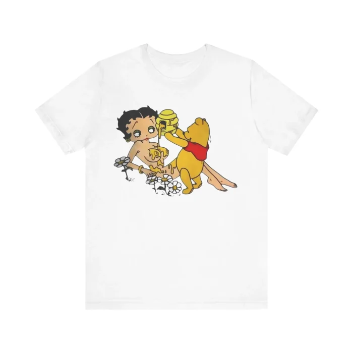 Winnie The Pooh Pouring Honey On Betty Boop Shirt