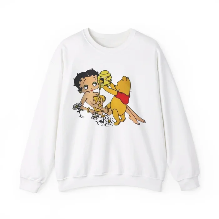 Winnie The Pooh Pouring Honey On Betty Boop Shirt