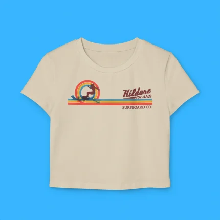 Girl Surfing Kildare Island Crop Top