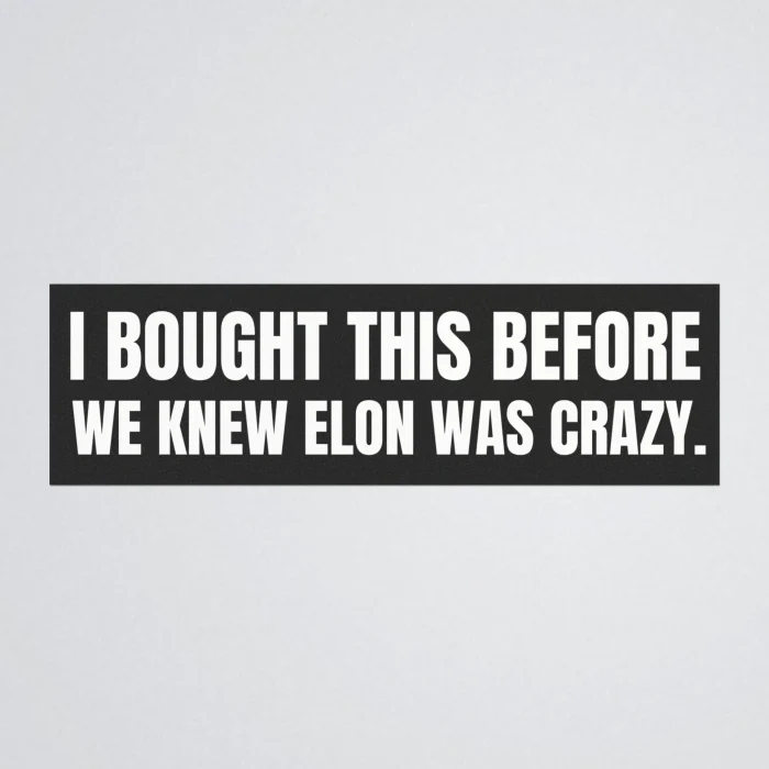 I Bought This Before We Knew Elon Was Crazy Sticker