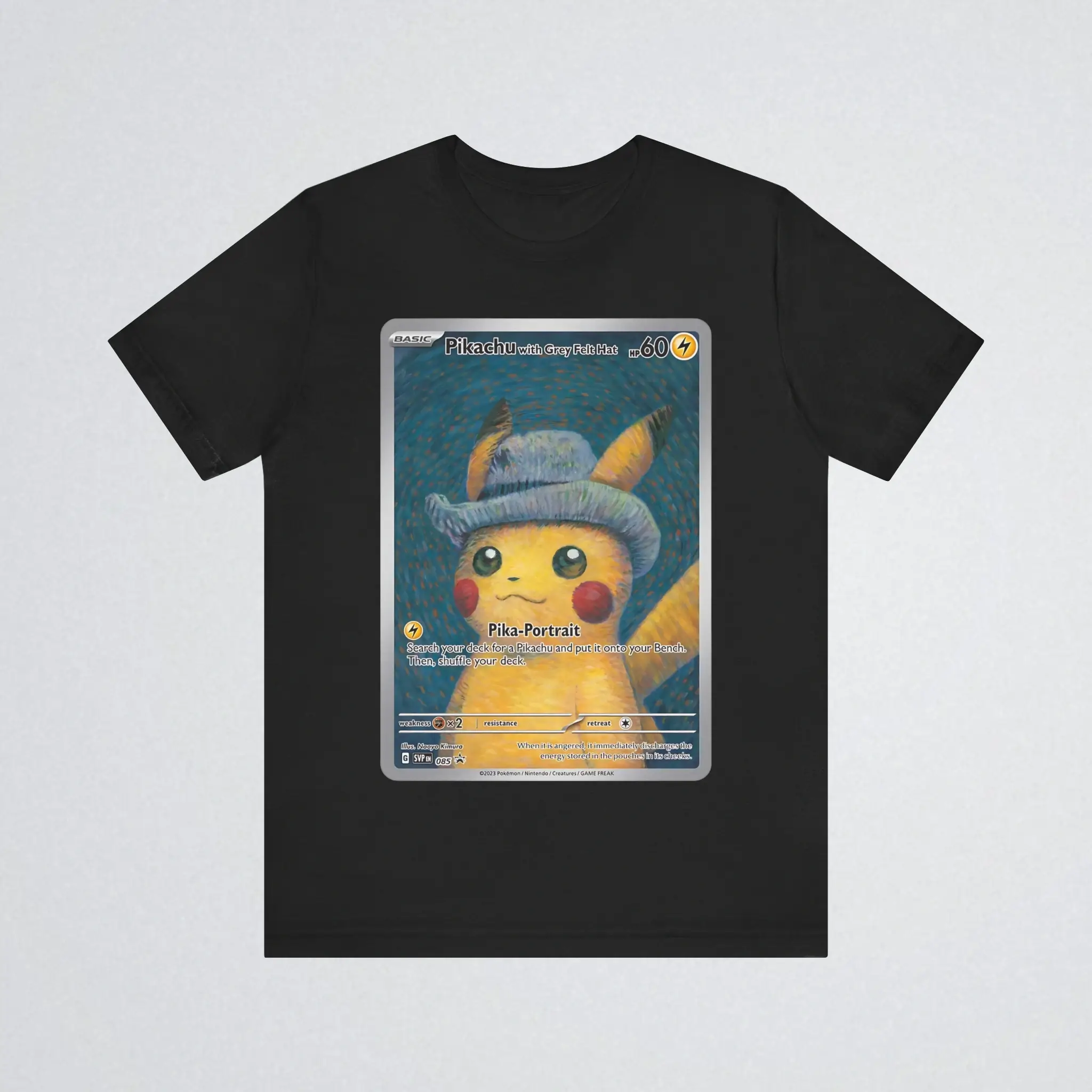Pikachu-With-Grey-Felt-Hat-Premium-Shirt Pikachu With Grey Felt Hat Shirt