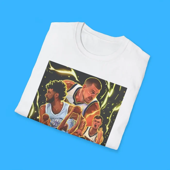 Electrifying Denver Nuggets Legacy Comic White Shirts