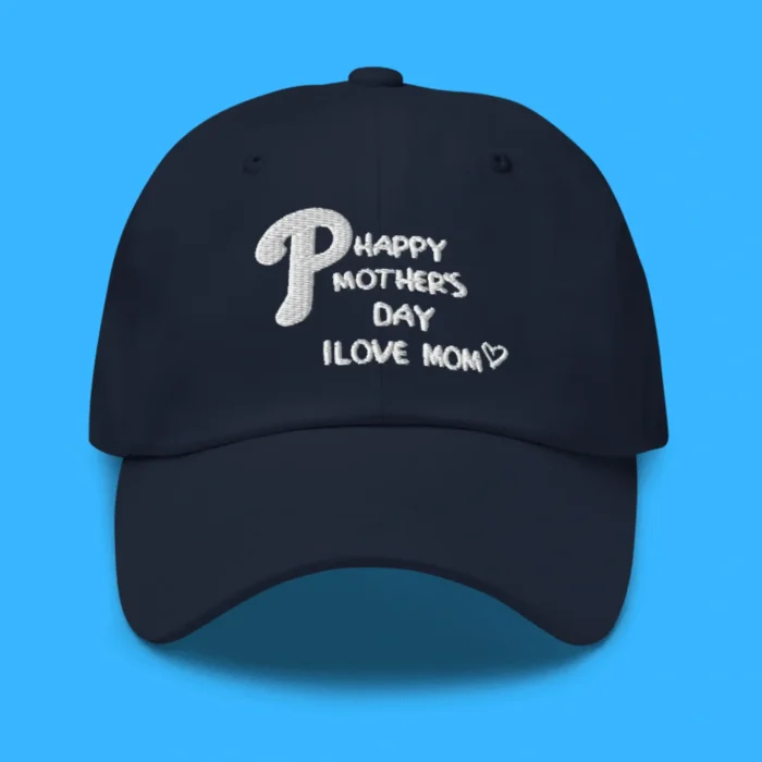 Happy Mother’s Day I Love Mom Navy Hat