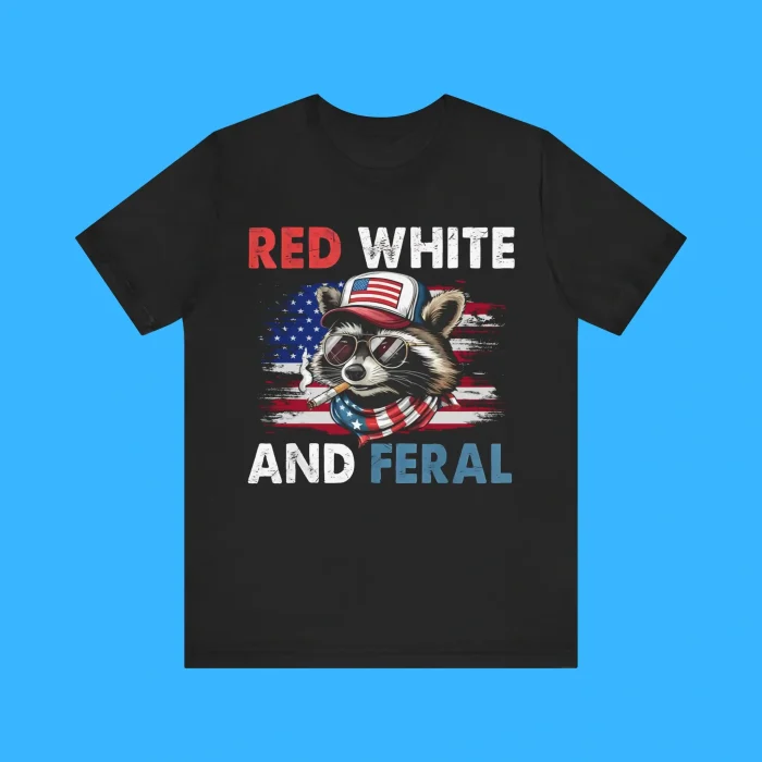Raccoon 4th Of July Patriotic Flag Red White And Feral Premium Shirt
