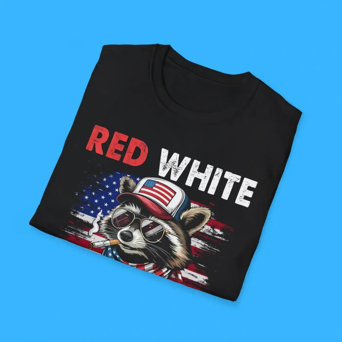 Raccoon 4th Of July Patriotic Flag Red White And Feral Shirts