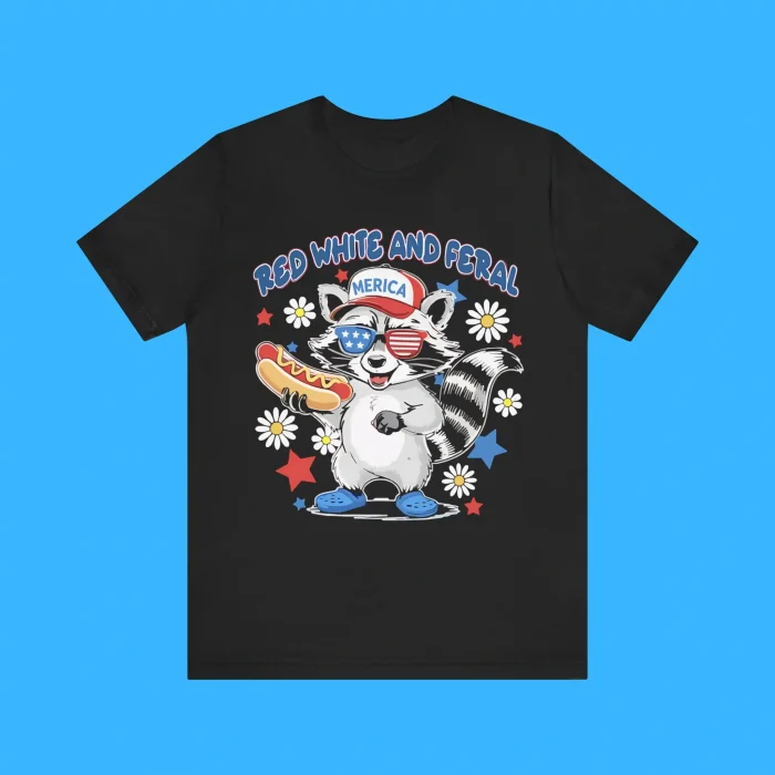 Red White And Feral 4th Of July Raccoon Hot Dog America Premium Shirt