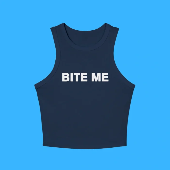 Bite Me Navy Baby Tank