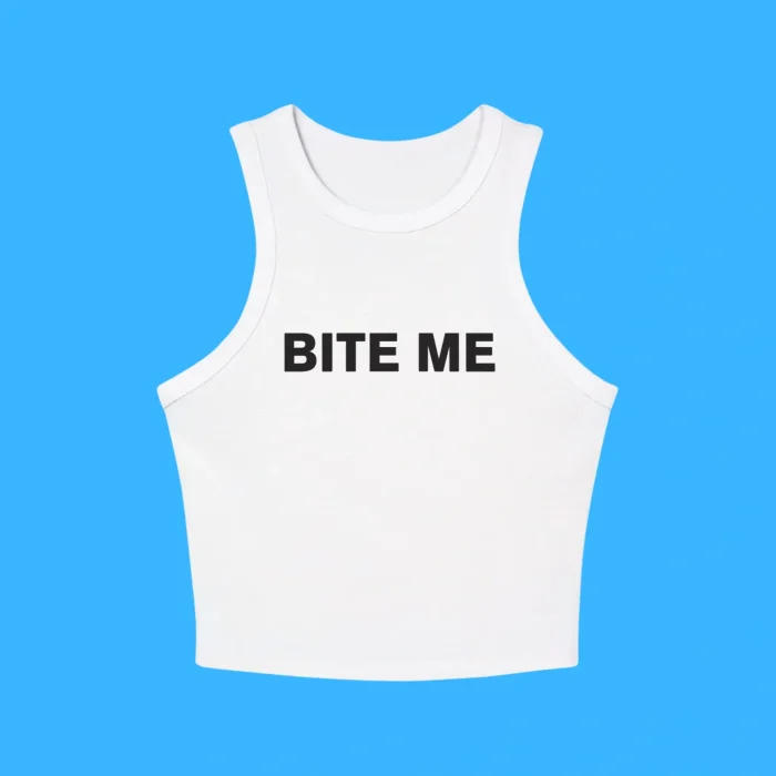 Bite Me White Baby Tank