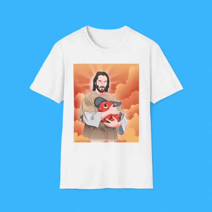 Keanu And Pochita Saint Wick White Shirt