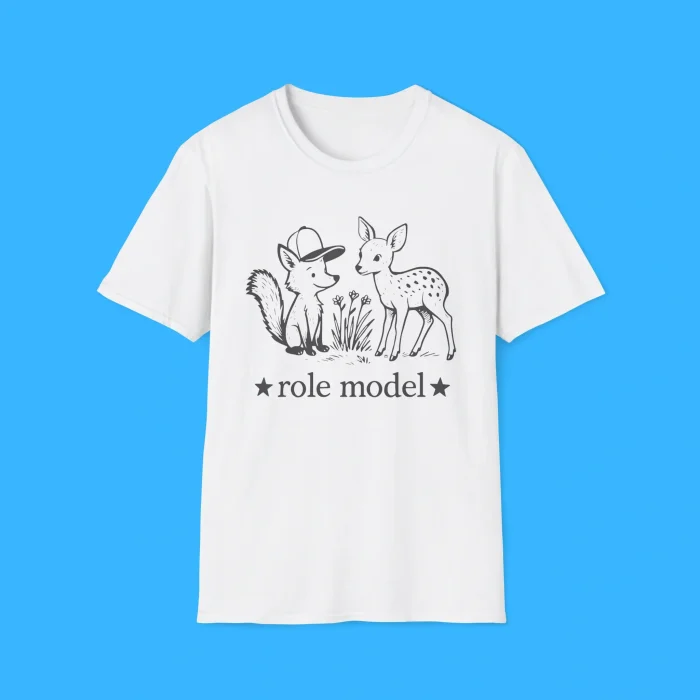 Fox And Deer Role Model White Shirt