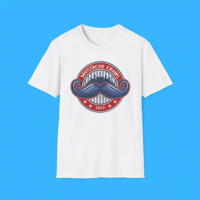 Mustache Crawl 2025 White Shirt