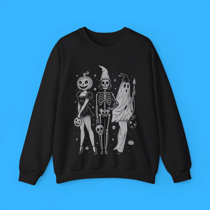 Halloween Skeleton Spooky Girl Squad Sweatshirt