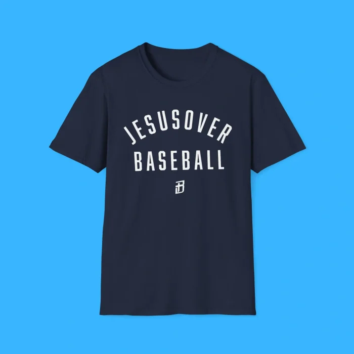 Jesus Over Baseball Navy Shirt
