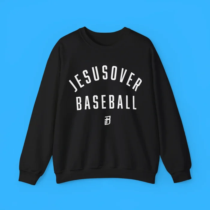 Jesus Over Baseball Sweatshirt