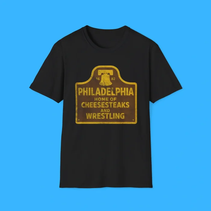 Philadelphia Cheesesteaks And Wrestling Black Shirt