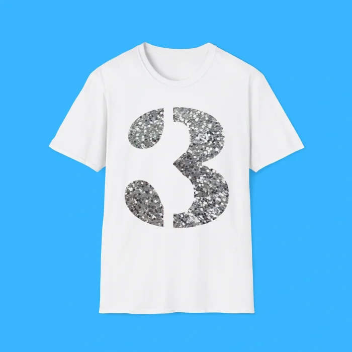 Sparkly 3 White Shirt