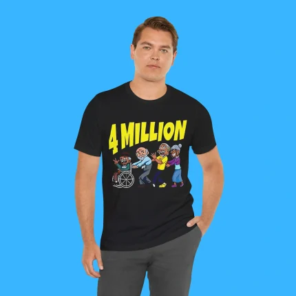 4 Million Subscribers Black Person Shirt