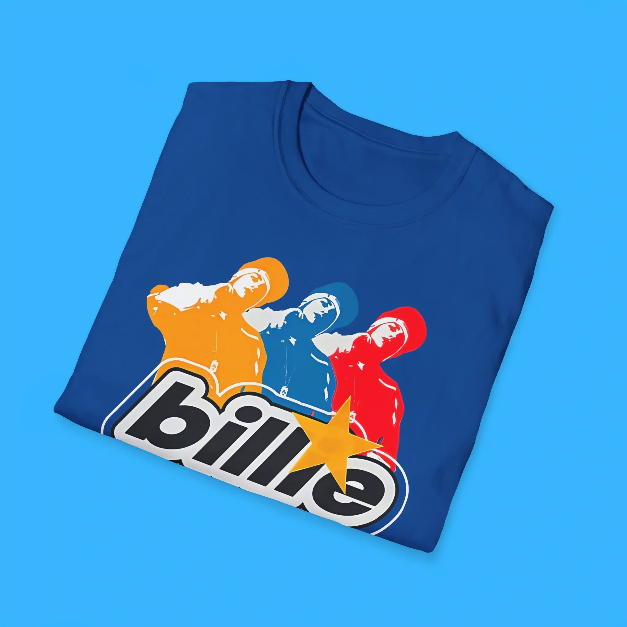 Billie Eilish POPUP ビリー 限定 Tシャツ BLUE 限定 H&M - Billie Eilish ビリーアイリッシュ 限定デザイン ネオン