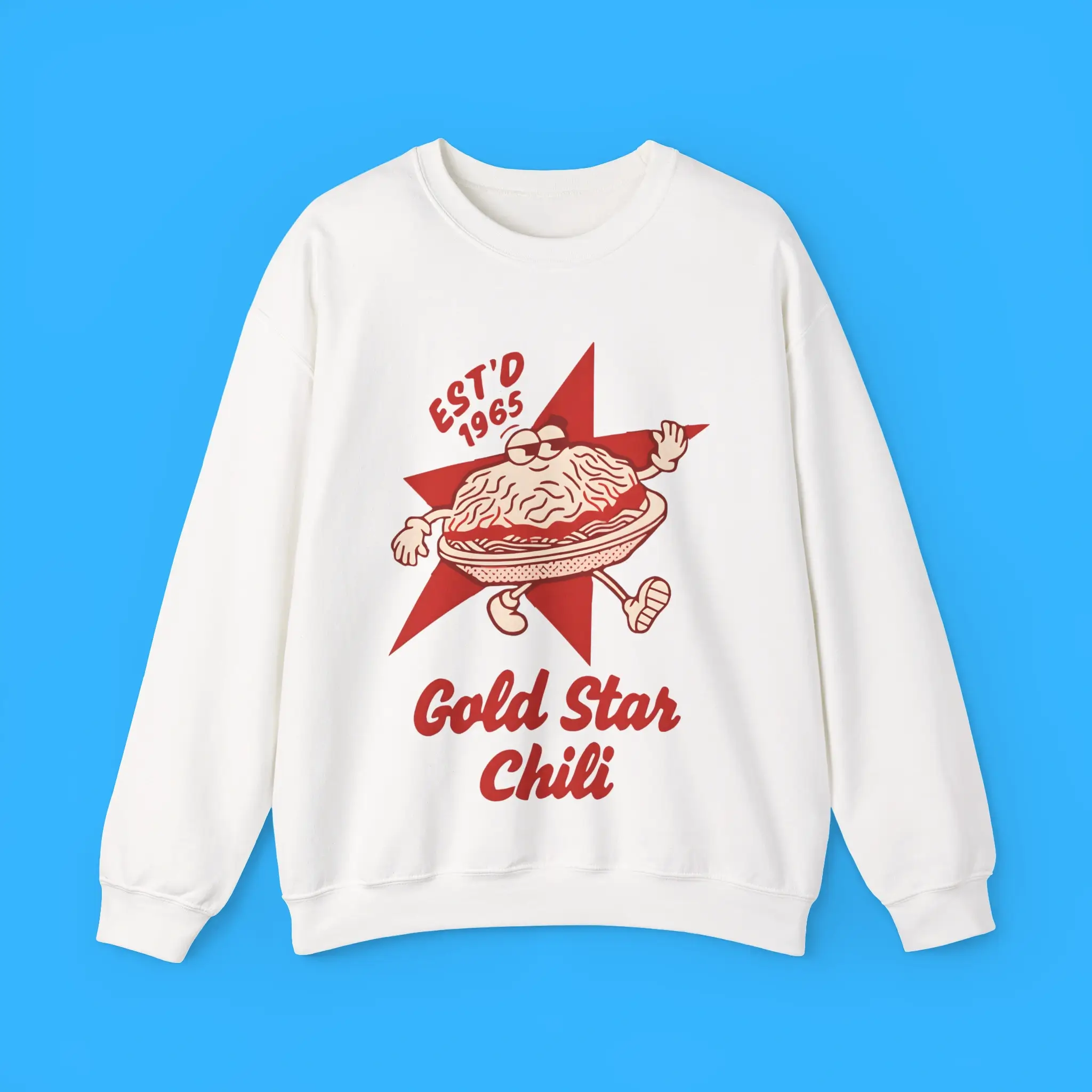 Gold-Star-Chili-60th-Anniversary-Estd-1965-Brain-Sweatshirt Gold Star Chili 60th Anniversary Est'd 1965 Brain Sweatshirt