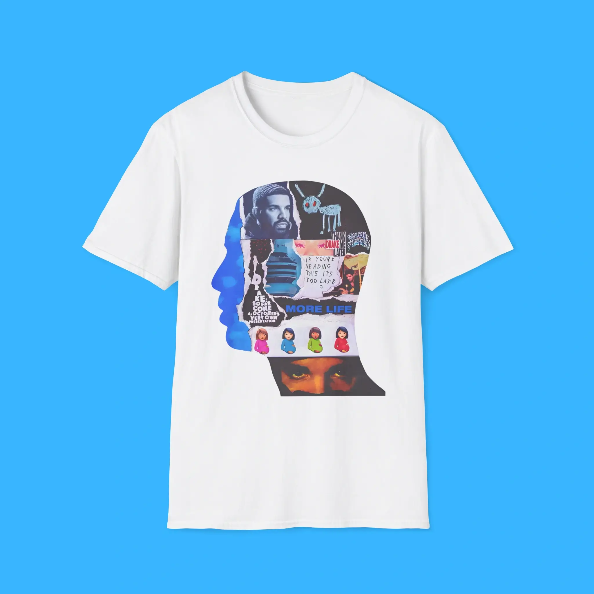Drake-Mind-Collage-White-Shirt Drake Mind Collage White Shirt