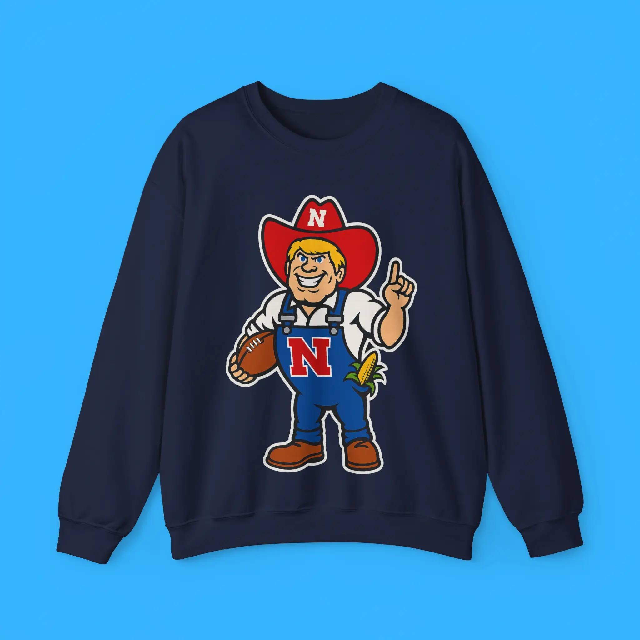 Ryan-Fitzpatrick-Nebraska-Huskers-Herbie-Mark-Mascot-Sweatshirt Ryan Fitzpatrick Nebraska Huskers Herbie Mark Mascot Sweatshirt