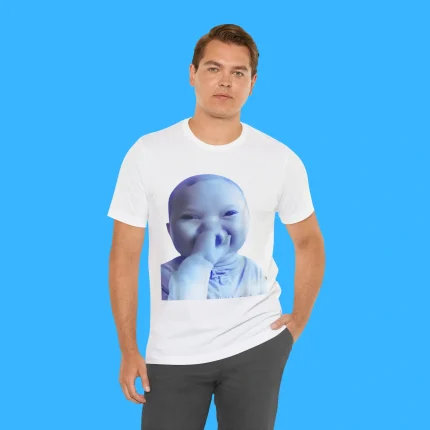 AI Baby Holding Laugh Meme Viral Trend Person Shirt