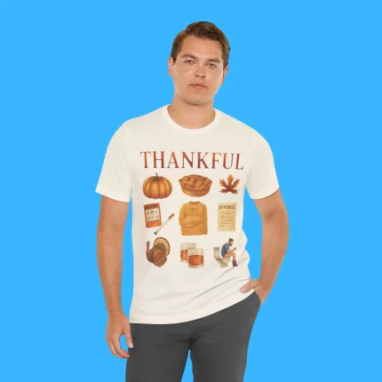 Thankful Thanksgiving Doodles Person Shirt