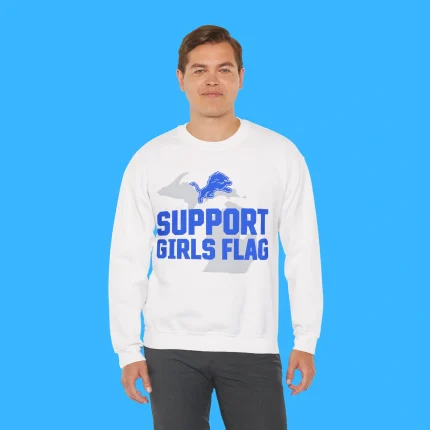 Lions Support Girls Flag Person Sweatshirt