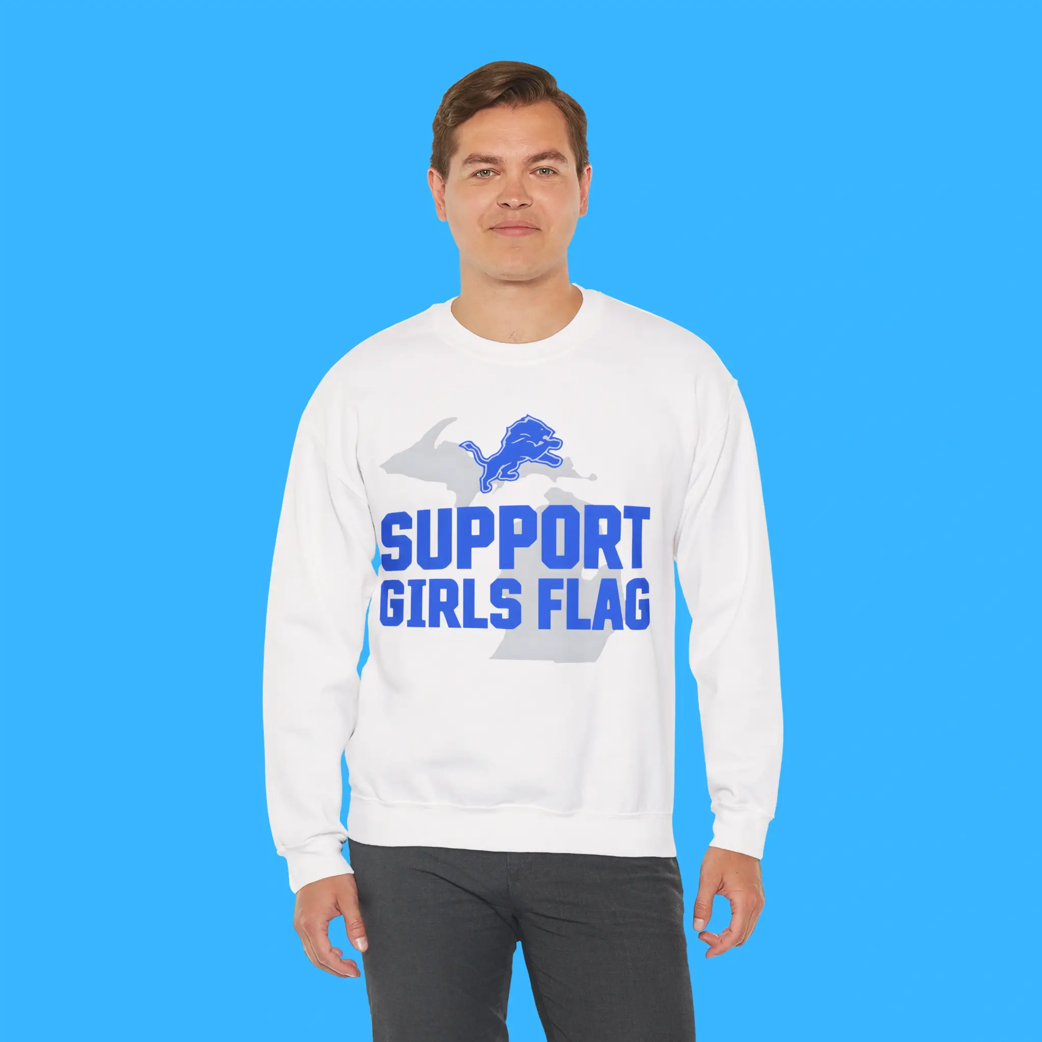 Lions-Support-Girls-Flag-Person-Sweatshirt Lions Support Girls Flag Person Sweatshirt