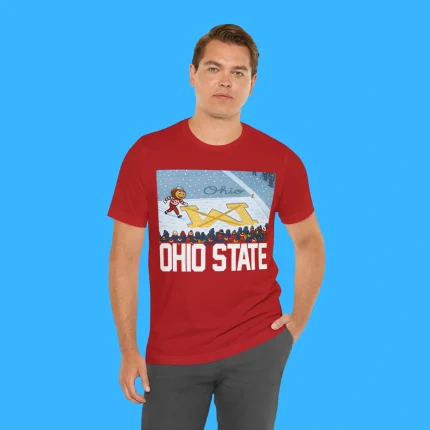 Ohio Vs Michigan Rivalry Script Ohio On Big M Person Shirt