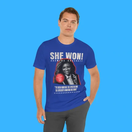 She Won Jasmine Crockett Person Shirt