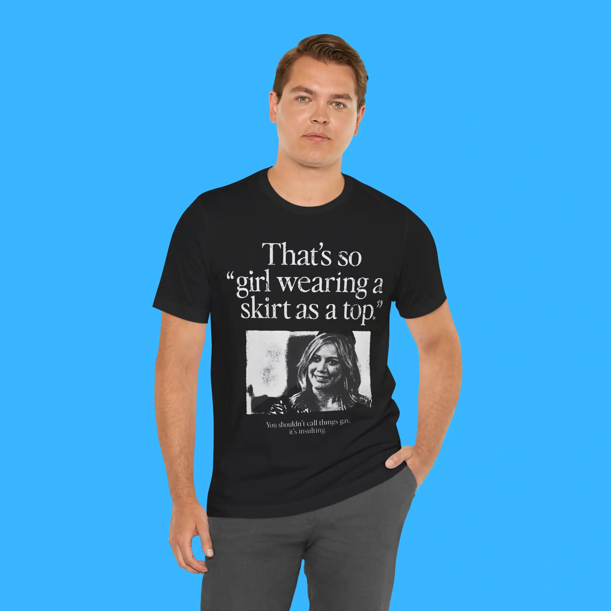 Girl Wearing A Skirt As A Top Person Shirt