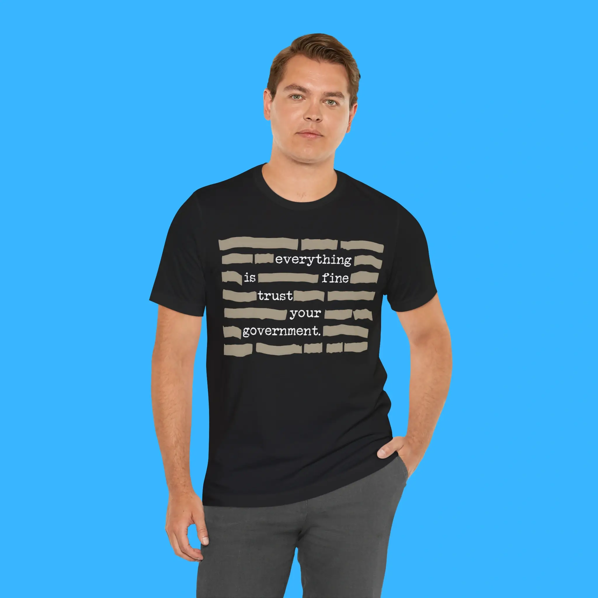 Everything is Fine Trust Your Government Fun Person Shirt