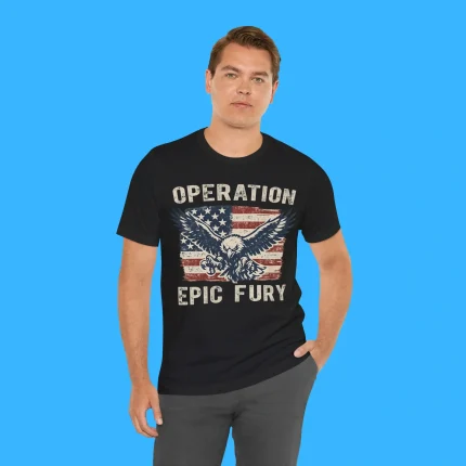 Operation Epic Fury USA Flag Person Shirt