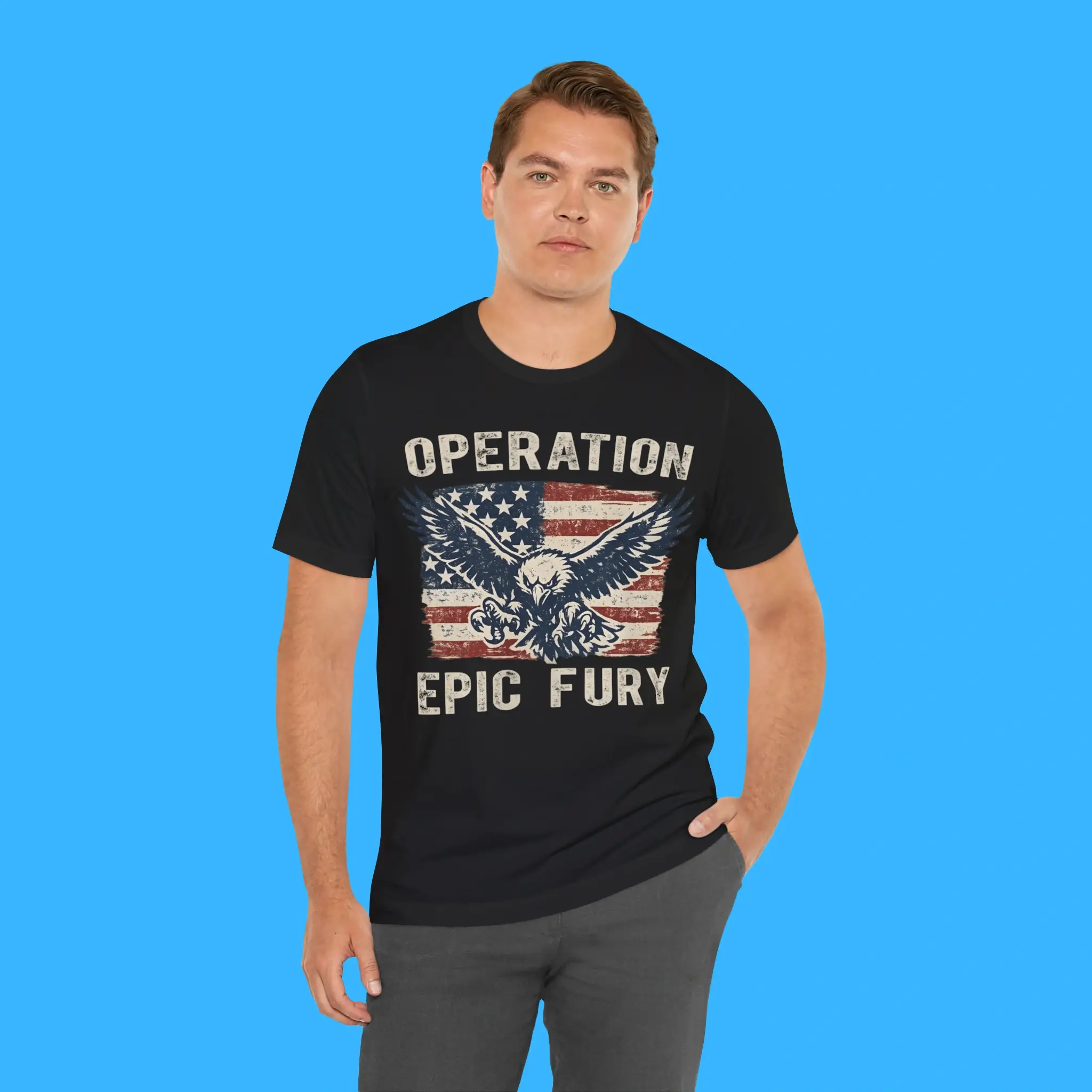 Operation Epic Fury USA Flag Person Shirt