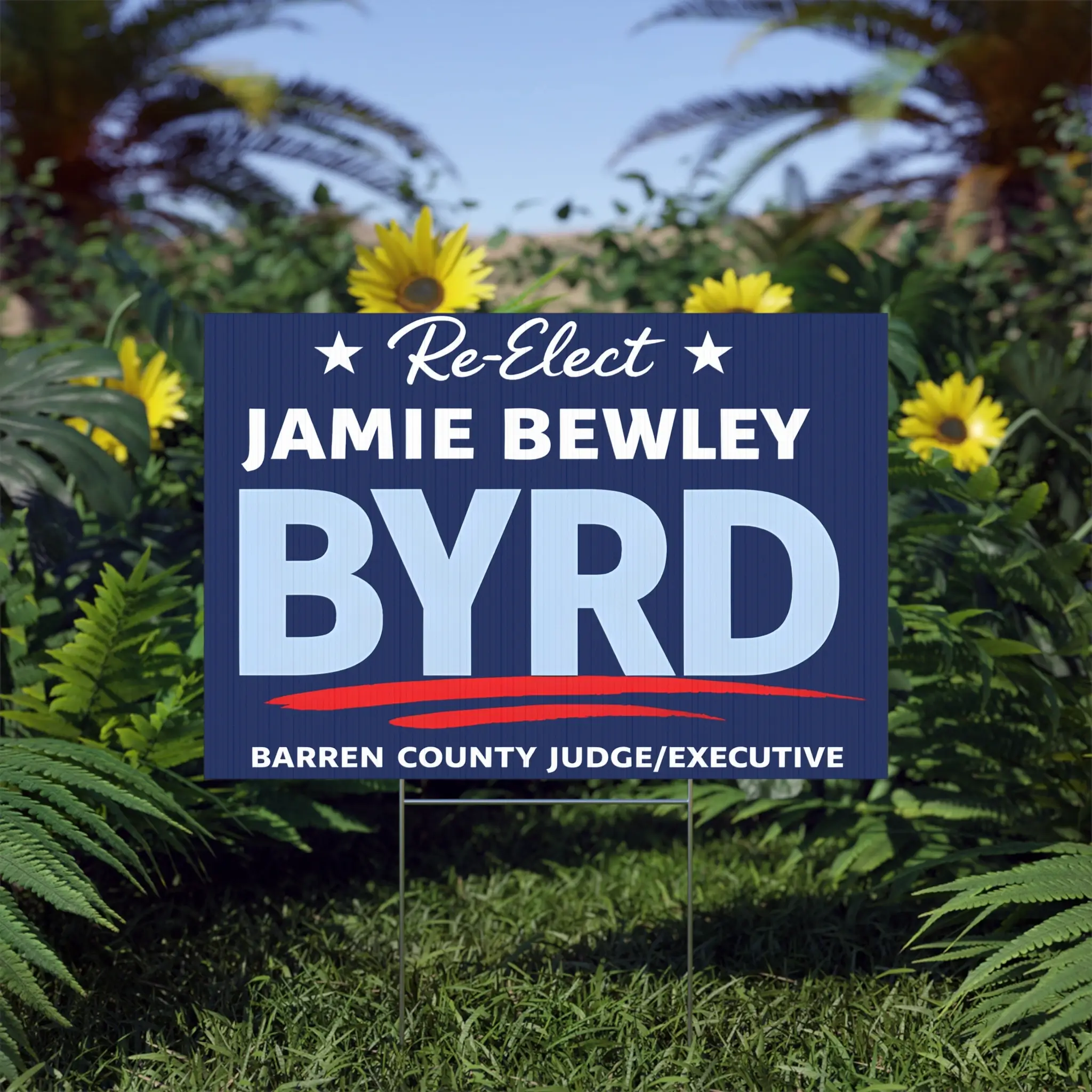 Re-elect Jamie Bewley Byrd Yard Sign Context 2