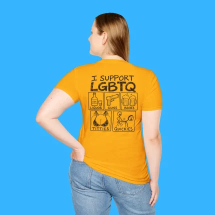 I Support LGBTQ Liquor Guns Beers Titties Quickies Person Shirt