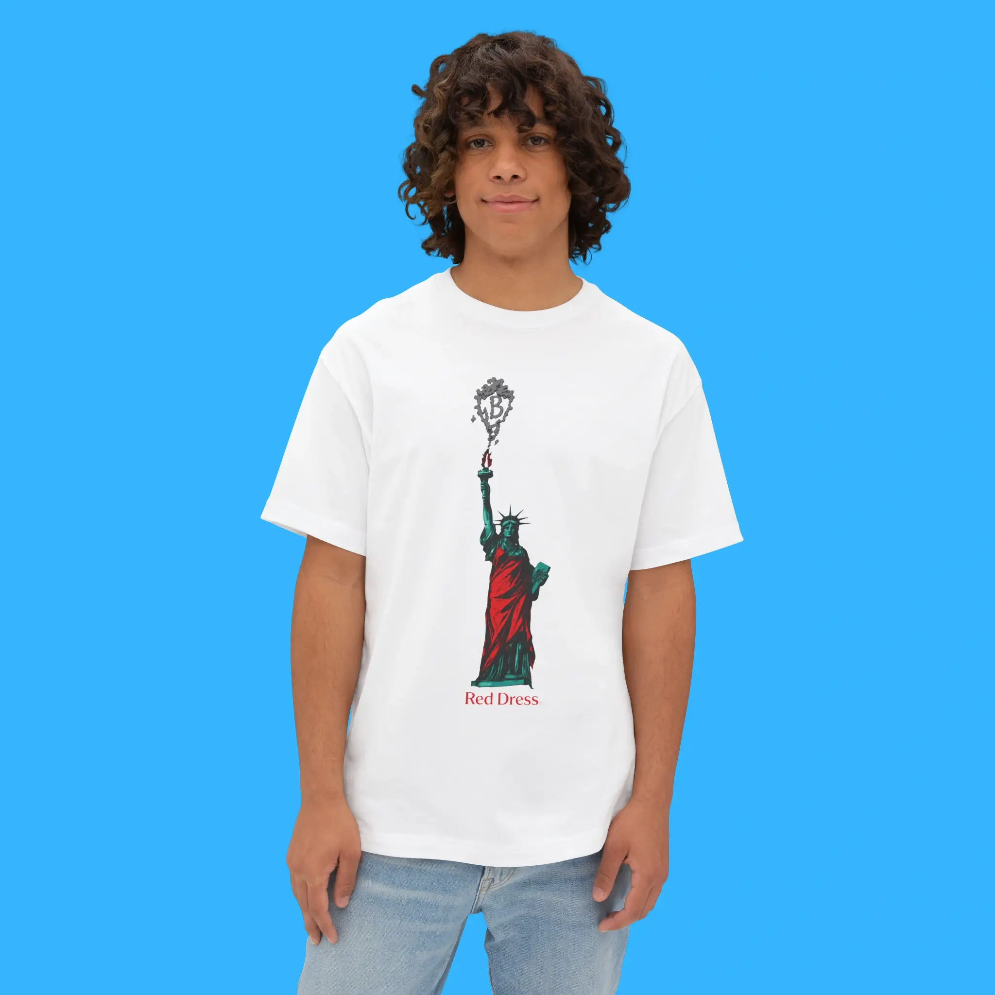 Statue of Liberty Red Dress Person Shirt
