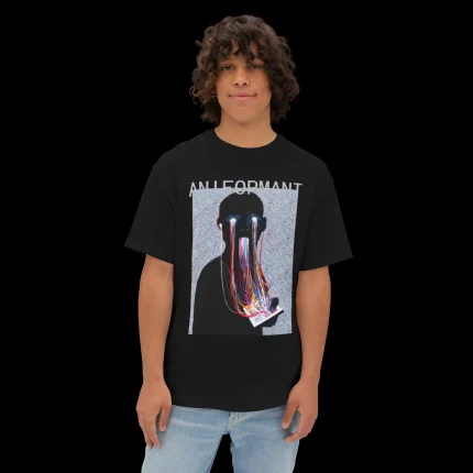 An ifopmant Dark Cyberpunk Tech Machine Crying Person Shirt